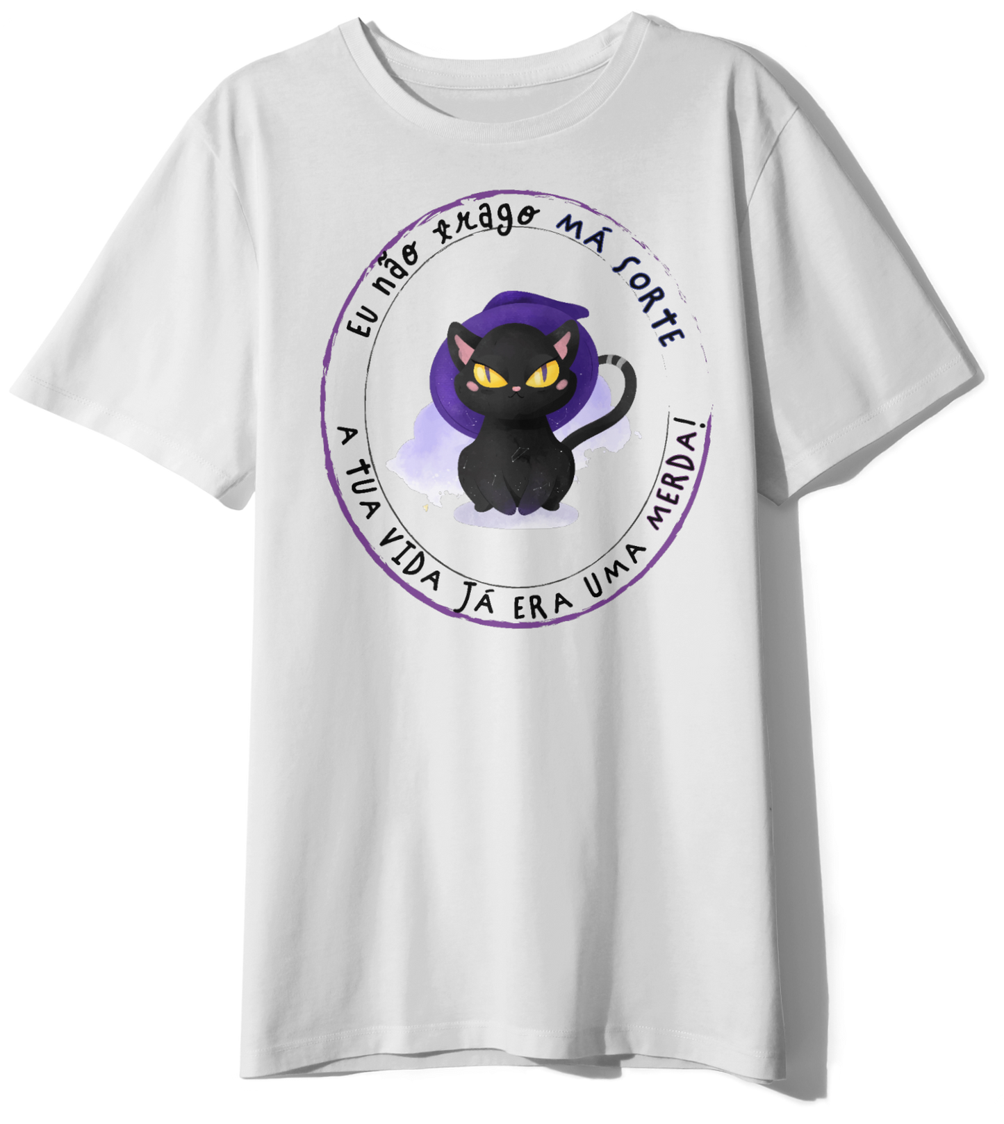 T-shirt Bad Luck Kitty – Estilo e Mistério